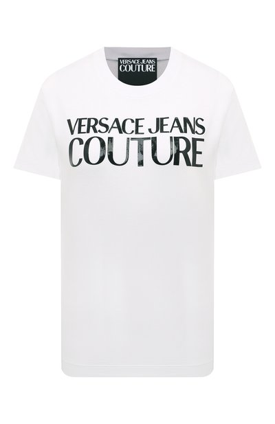 Женская хлопковая футболка VERSACE JEANS COUTURE, арт. 77HAHE09/CJ00E
