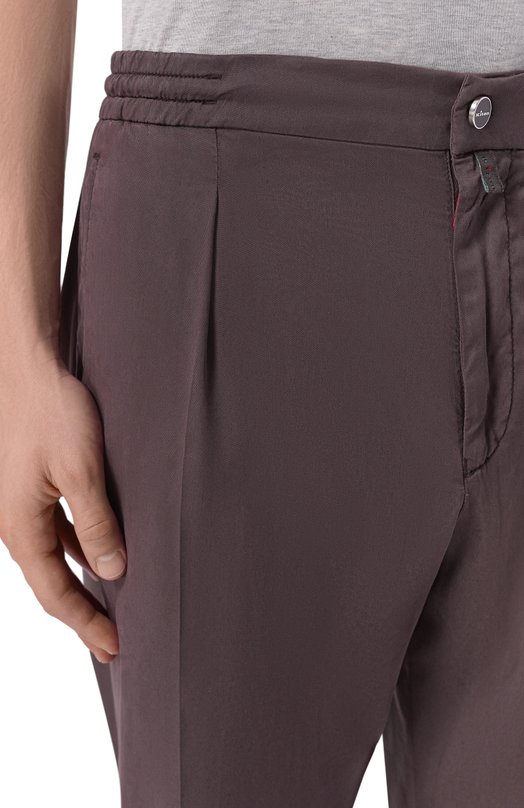 Брюки из лиоцелла Kiton UP1LACRK0609H Коричневый  UP1LACRK0609H Фото 5