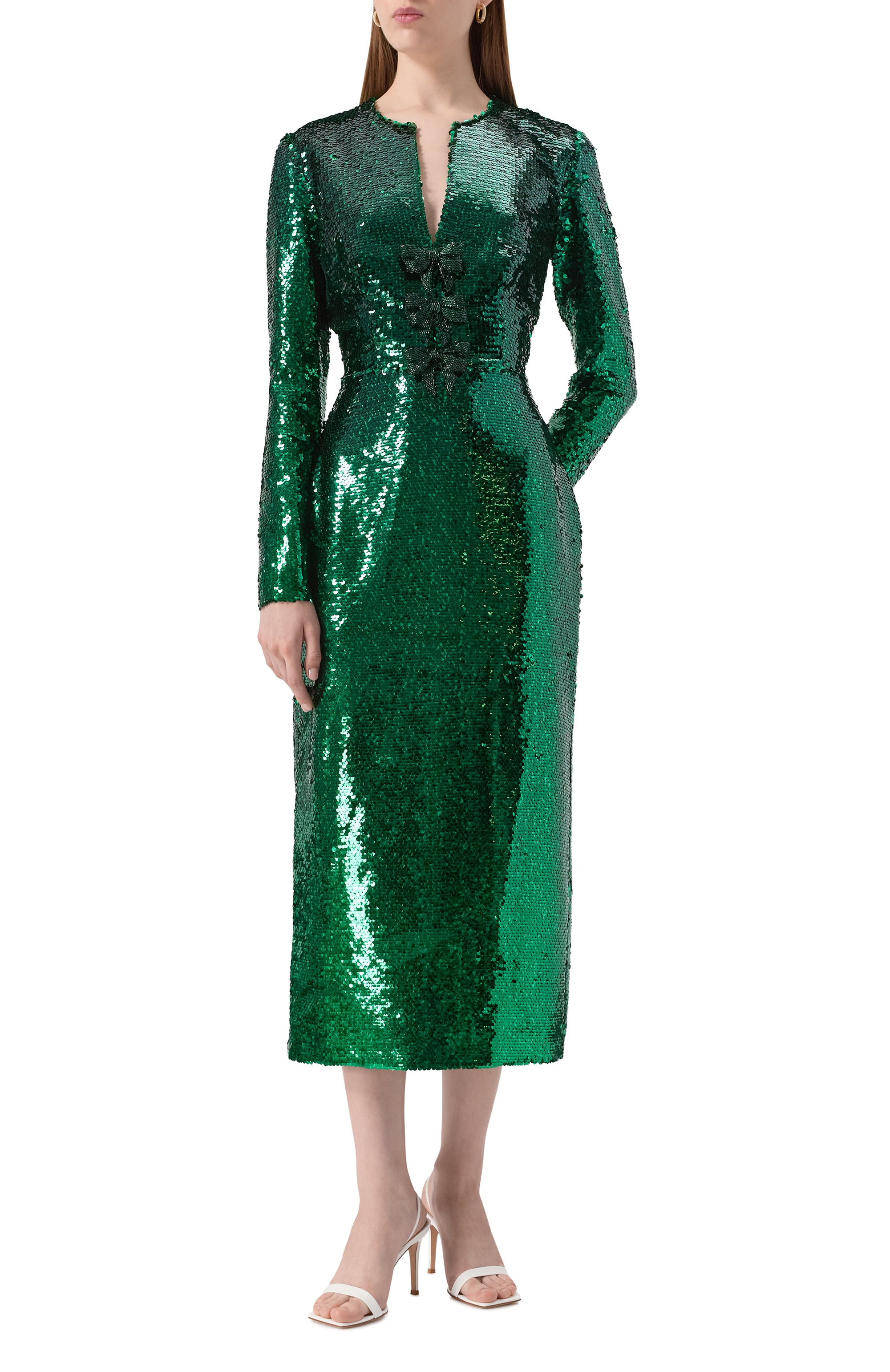 Платье с отделкой пайетками ELIE SAAB, арт. D0796NP25/PA008, фото 2