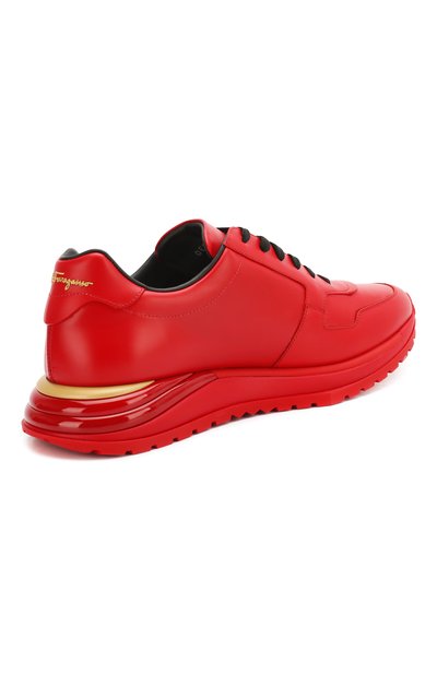 Кожаные кроссовки FERRAGAMO красного цвета по цене 54180 руб., арт. Z-07273733E, фото 4 Кожаные кроссовки FERRAGAMO, арт. Z-07273733E, фото 4