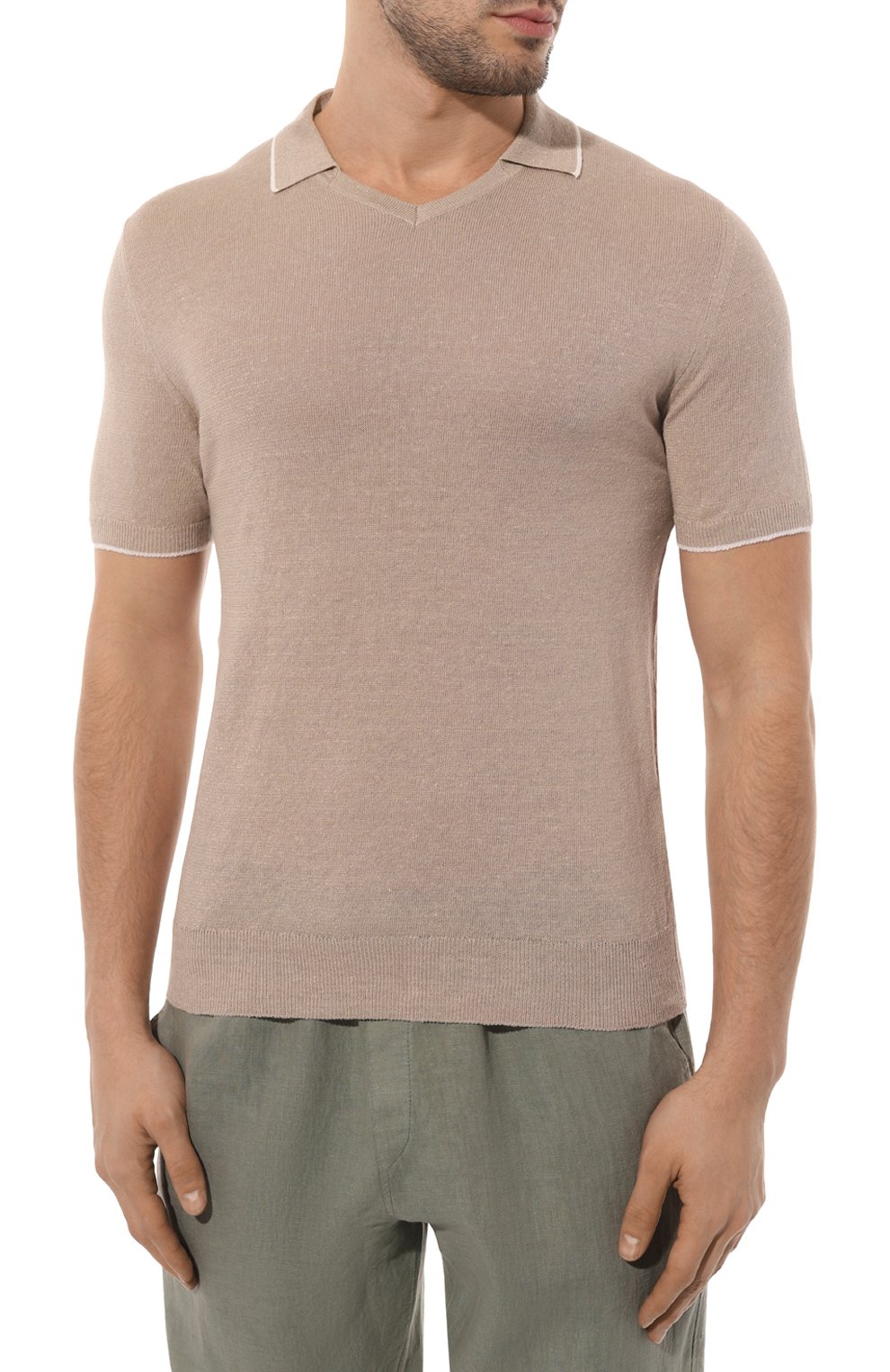 Поло изо льна и хлопка FEDELI, арт. 6UE05428, фото 3