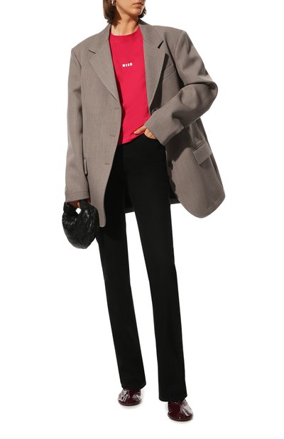 Хлопковая футболка MSGM фуксия цвета по цене 12300 руб., арт. 3341MDM500 227798, фото 2 Хлопковая футболка MSGM, арт. 3341MDM500 227798, фото 2