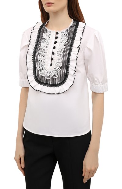 Хлопковая блузка SELF-PORTRAIT, арт. SS21-022T, фото 3