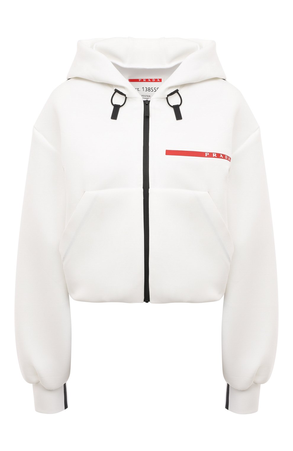 Толстовка prada linea rossa PRADA белого цвета по цене 160000 руб., арт. 138558-LJ4-F0009-202, фото 1 Толстовка prada linea rossa PRADA, арт. 138558-LJ4-F0009-202, фото 1