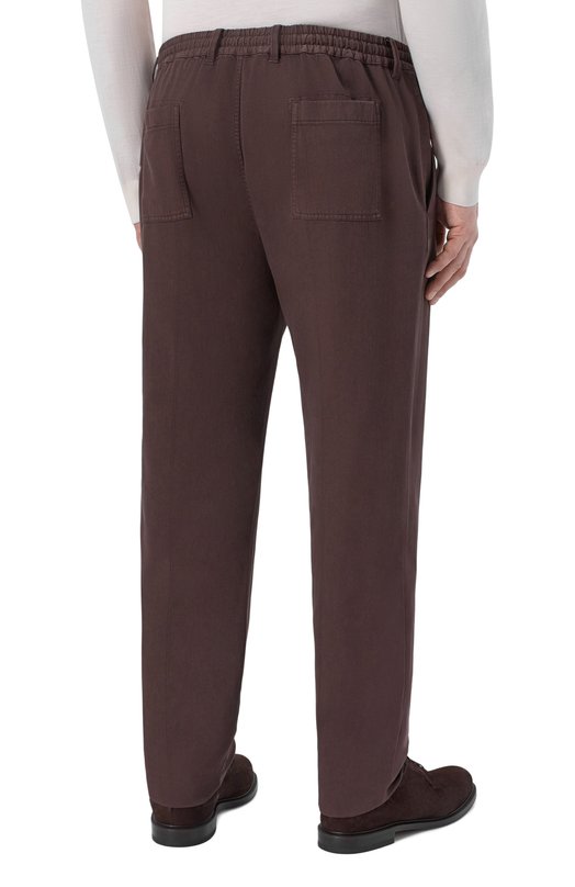 Брюки из хлопка и лиоцелла Cortigiani 4AP400 Коричневый  4AP400 Фото 4