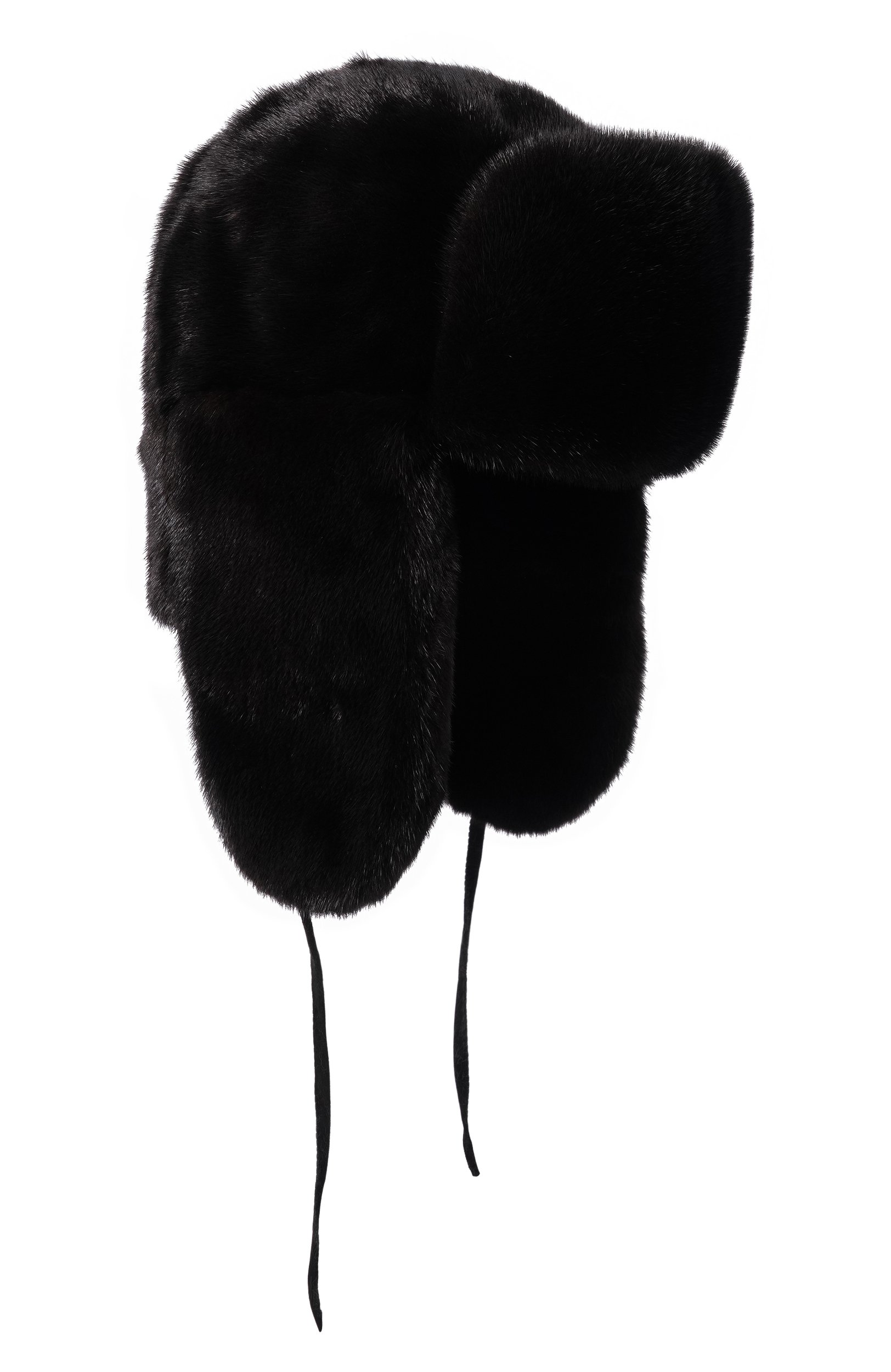 Меховая шапка-ушанка из норки MVST, арт. МН11MINK BLACK GLAMA, фото 1