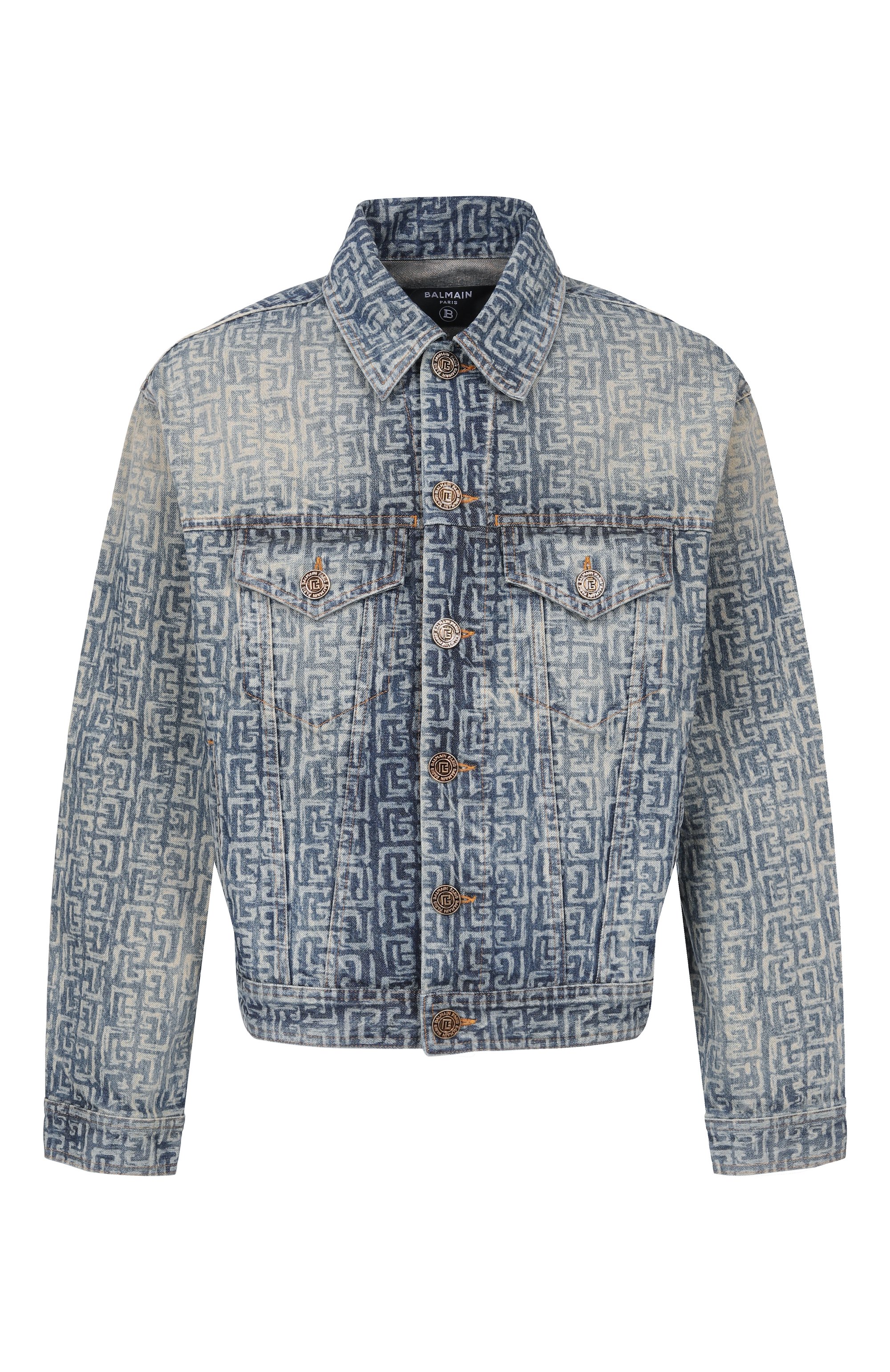 Джинсовая куртка BALMAIN синего цвета по цене 223000 руб., арт. GH1TC330/DG12, фото 1 Джинсовая куртка BALMAIN, арт. GH1TC330/DG12, фото 1