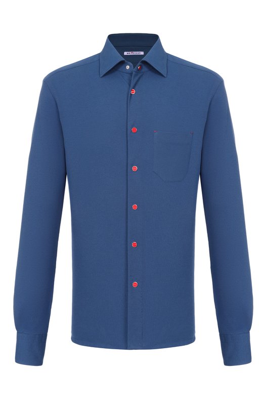 Хлопковая рубашка Kiton UMCNERPH0960110 Синий UMCNERPH0960110