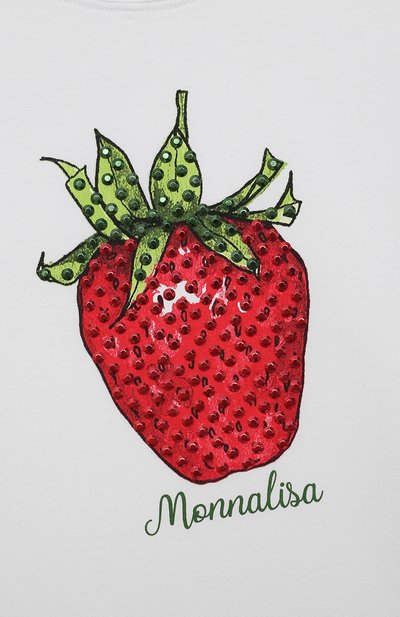 Хлопковая футболка MONNALISA, арт. 197620PB, фото 3