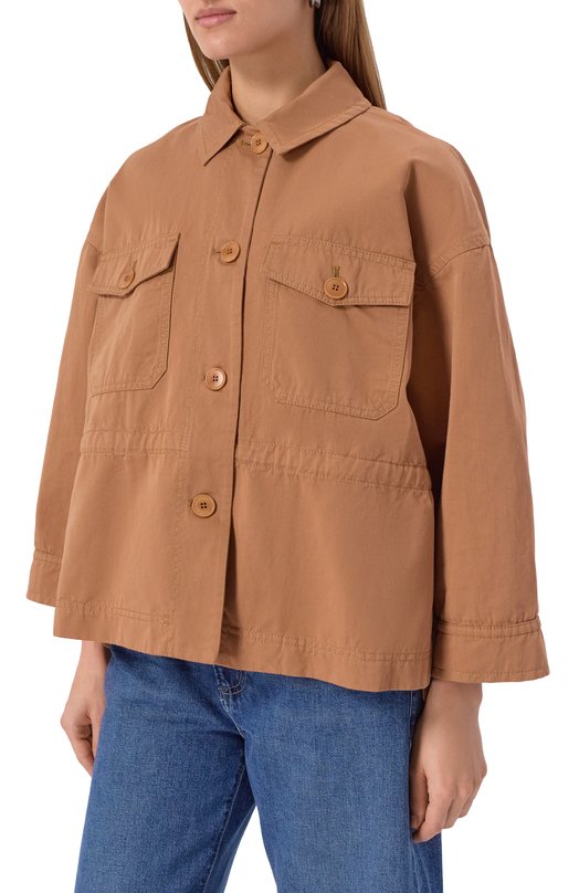 Куртка из хлопка и льна Weekend Max Mara EGER Бежевый  EGER Фото 3