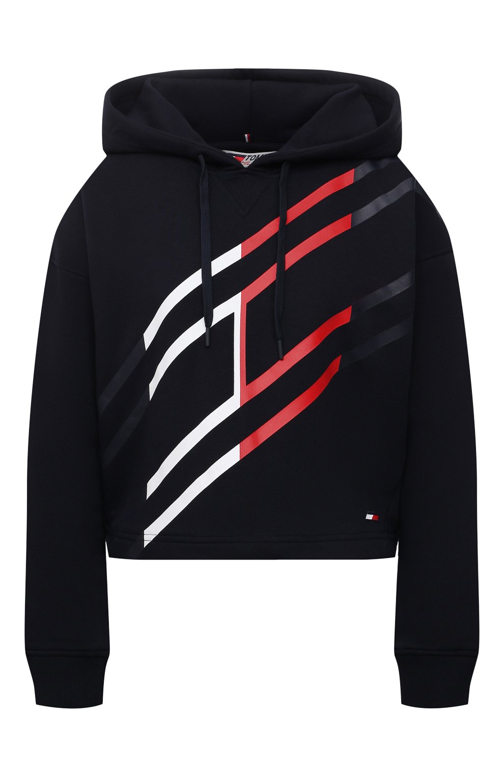 Хлопковое худи TOMMY HILFIGER темно-синего цвета по цене 10990 руб., арт. S10S101161, фото 1 Хлопковое худи TOMMY HILFIGER, арт. S10S101161, фото 1