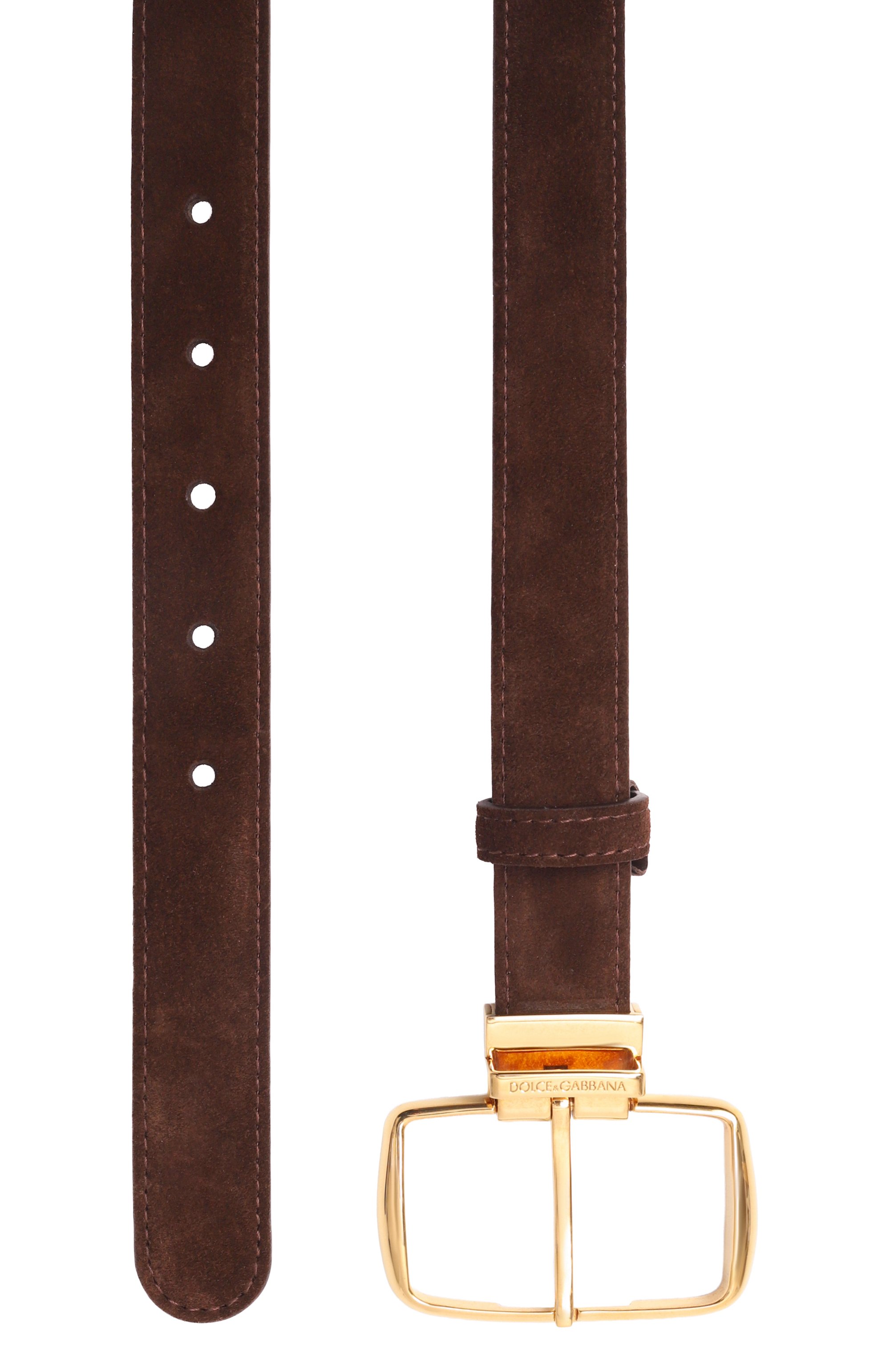 Замшевый ремень DOLCE & GABBANA темно-коричневого цвета по цене 69950 руб., арт. BE1666/A0165, фото 3 Замшевый ремень DOLCE & GABBANA, арт. BE1666/A0165, фото 3