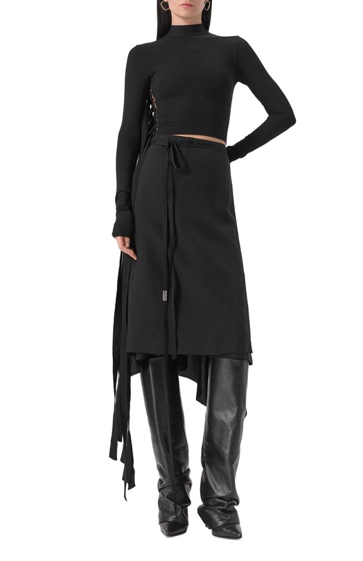 Топ из вискозы Ann Demeulemeester B0012573/FA433 Чёрный  B0012573/FA433 Фото 3