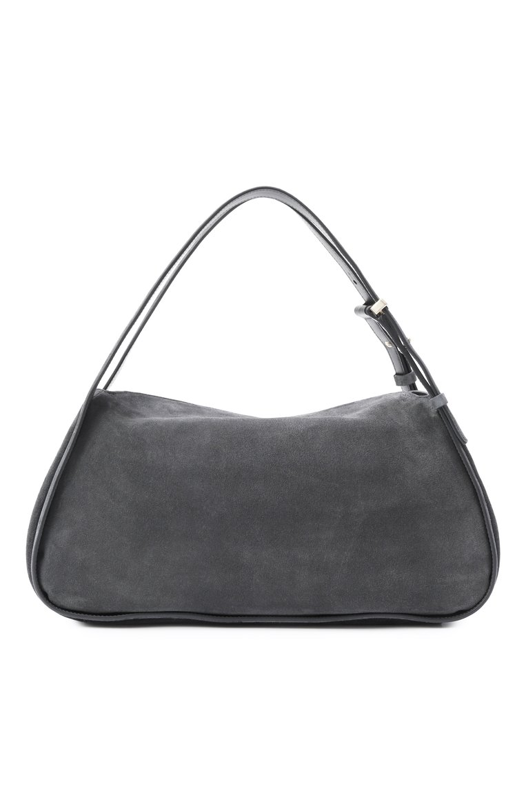 Женская сумка GIORGIO ARMANI темно-серого цвета, арт. GW001310/AF14186 | Фото 6 (Материал: Натуральная кожа, Натуральная замша; Размер: large)