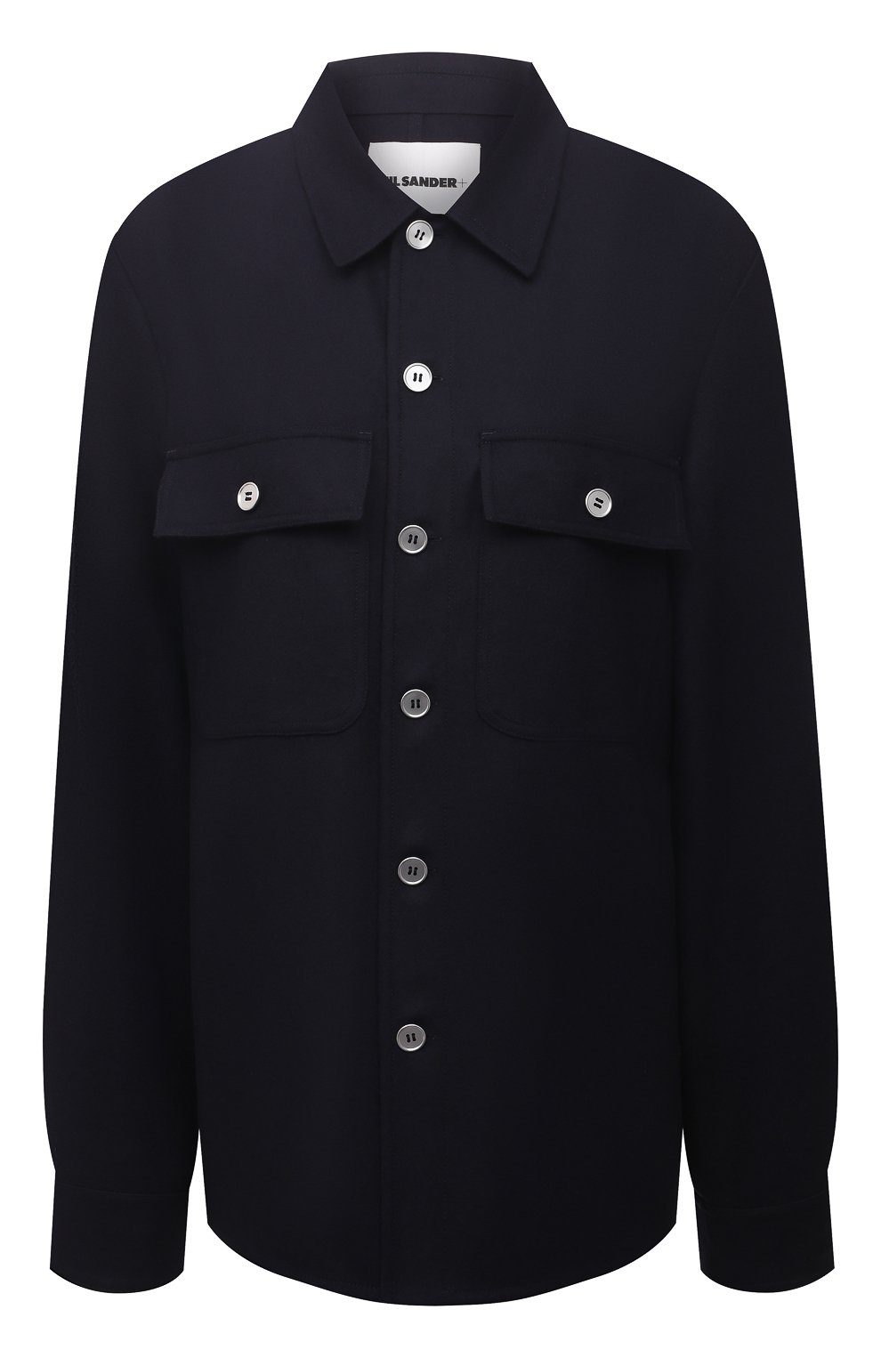 Шерстяная рубашка JIL SANDER темно-синего цвета по цене 96200 руб., арт. JPPT600105-WT212500, фото 1 Шерстяная рубашка JIL SANDER, арт. JPPT600105-WT212500, фото 1