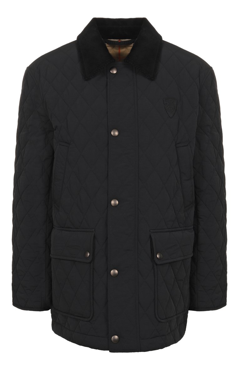 Женская куртка BURBERRY черного цвета, арт. 8096916 | Фото 1 (Длина (верхняя одежда): Короткие; Кросс-КТ: Легкие, Куртка; Материал внешний: Синтетический материал; Рукава: Длинные; Стили: Кэжуэл; Материал подклада: Хлопок)
