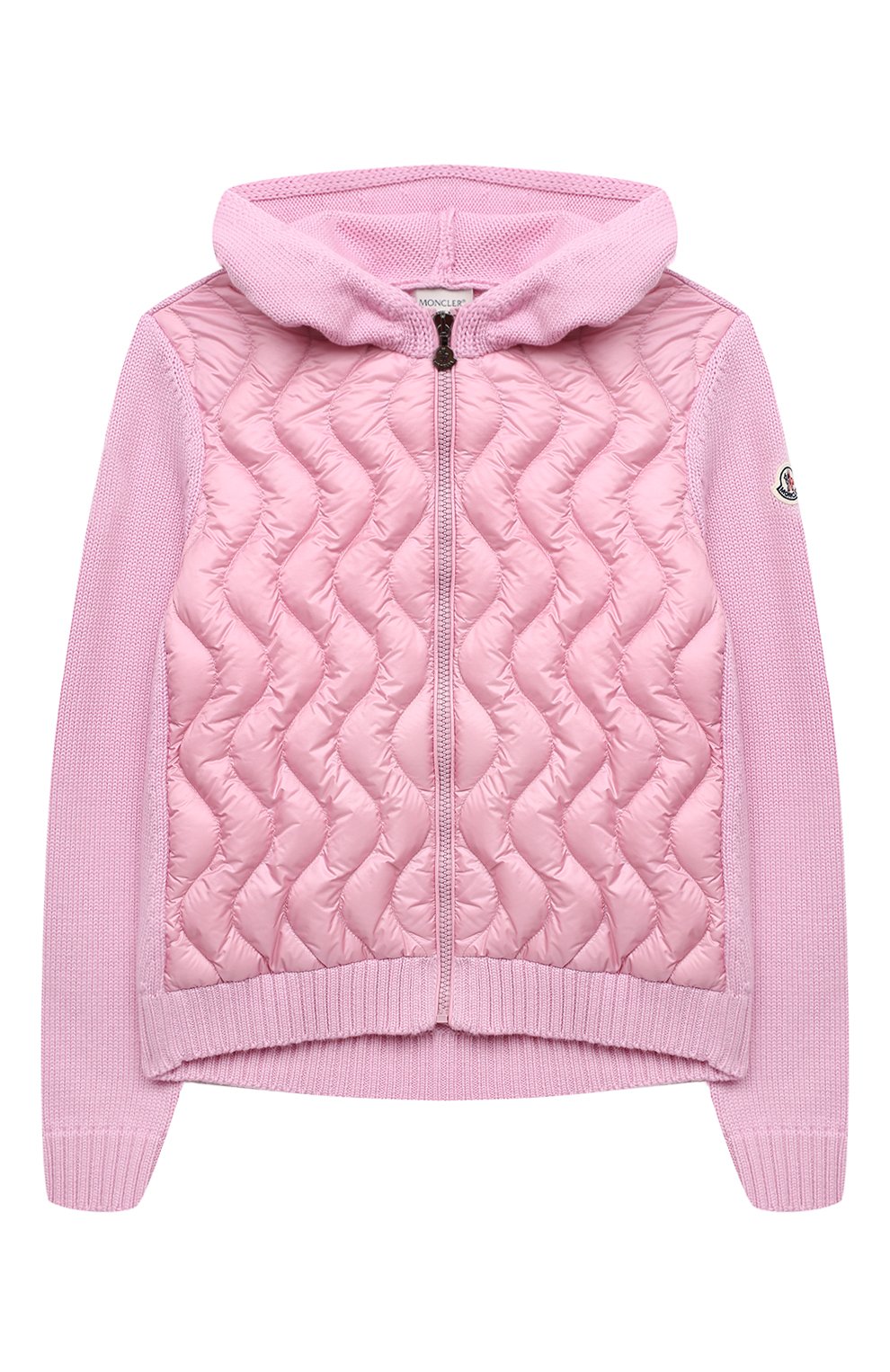 Утепленная толстовка MONCLER розового цвета по цене 53800 руб., арт. F2-954-9B502-10-A9428/12-14A, фото 1 Утепленная толстовка MONCLER, арт. F2-954-9B502-10-A9428/12-14A, фото 1