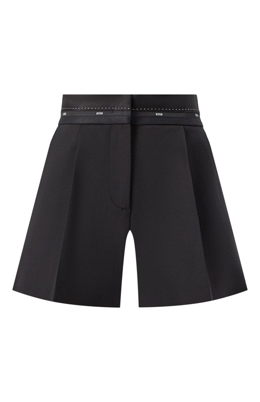 Шерстяные шорты MSGM 3941MDB02/257605 Чёрный 3941MDB02/257605