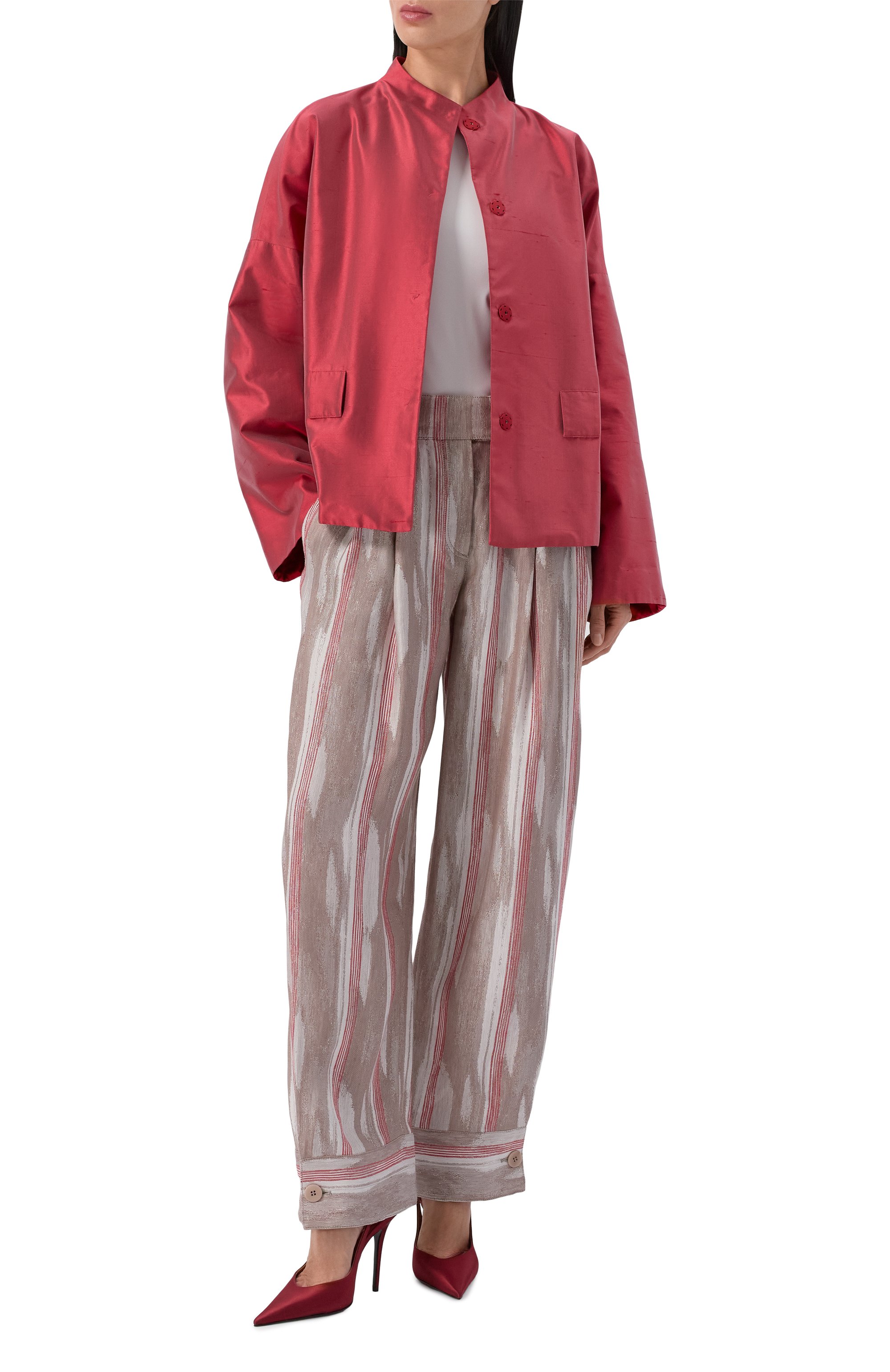 Брюки изо льна и вискозы GIORGIO ARMANI, арт. GW002497/TE20118, фото 2