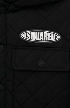 Детского утепленная куртка DSQUARED2 черного цвета, арт. DQ2121/D00BN | Фото 3 (Рукава: Длинные; Кросс-КТ: Утепленный, Демисезон; Материал внешний: Синтетический материал; Материал �сплава: Проставлено; Материал подклада: Синтетический материал; Драгоценные камни: Проставлено)