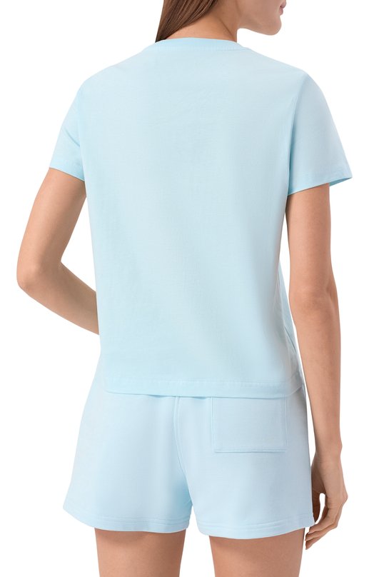 Хлопковая футболка Casablanca W-SP26-JTS-020-05-EX-BC Голубой  W-SP26-JTS-020-05-EX-BC Фото 4