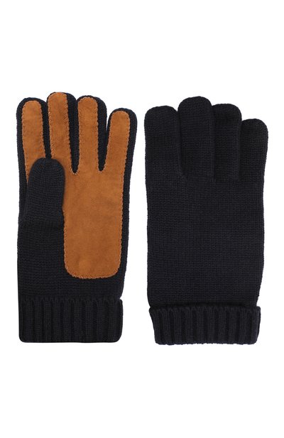 Кашемировые перчатки DOLCE & GABBANA темно-синего цвета по цене 59950 руб., арт. GX706L/JAMY0, фото 2 Кашемировые перчатки DOLCE & GABBANA, арт. GX706L/JAMY0, фото 2