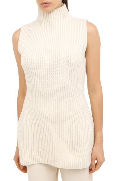 Шерстяной топ JIL SANDER белого цвета по цене 73400 руб., арт. JSPR754057-WRY20028, фото 3 Шерстяной топ JIL SANDER, арт. JSPR754057-WRY20028, фото 3