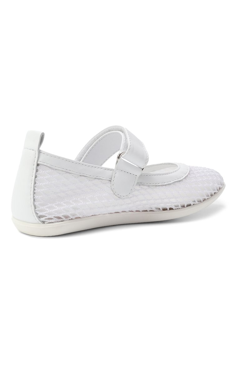 Детские балетки MSGM KIDS белого цвета, арт. 79807/VAR2/28-35 | Фото 3 (Нос: Не проставлено; Материал внешний: Натуральная кожа, Тексти�ль; Материал внутренний: Натуральная кожа; Автоматизация состава: Проставлено)