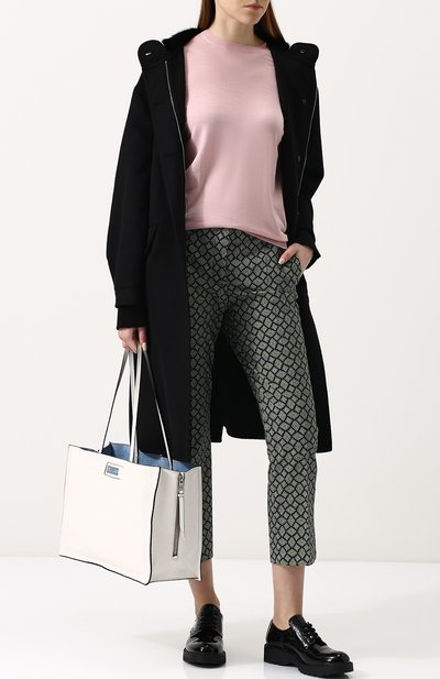 Однотонное шерстяное пальто с капюшоном PRADA, арт. P690GP-1P80-F0806, фото 2