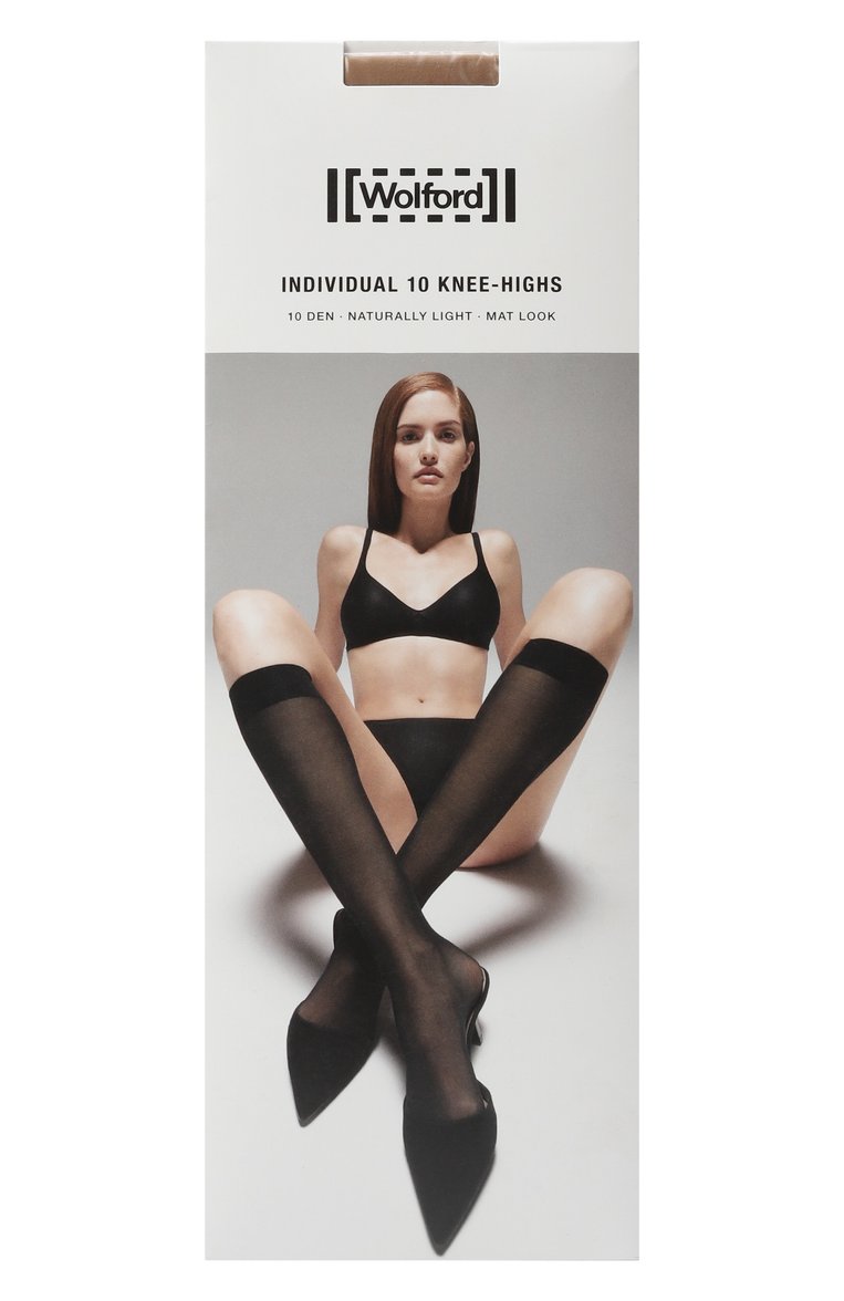 Женские гольфы WOLFORD бежевого цвета, арт. 31241. | Фото 1 (Материал внешний: Синтетический материал; Нос: Не проставлено)