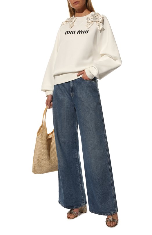 Свитшот Miu Miu MJL741-1WAP-F0009 Кремовый  MJL741-1WAP-F0009 Фото 2