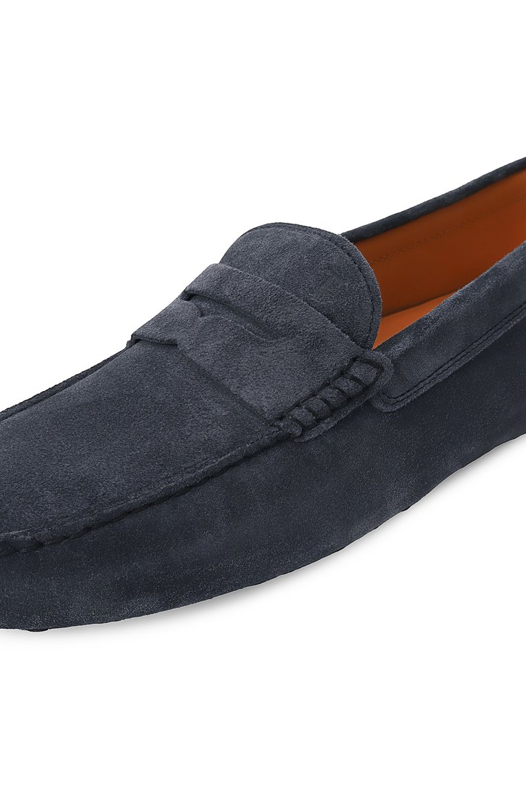 Мужские замшевые мокасины gommino TOD’S темно-синего цвета, арт. XXM22L00010/RE0 | Фото 7 (Материал внешний: Натуральная кожа, Замша; Материал внутренний: Натуральная кожа; Нос: Не проставлено; Стили: Кэжуэл)