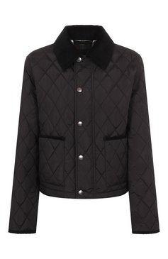 Женская куртка BURBERRY черного цвета, арт. 8105097 | Фото 1 (Рукава: Длинные; Материал внешний: Синтетический материал; Материал подклада: Хлопок; Длина (верхняя одежда): Короткие; Кросс-КТ: Легкие, Куртка; Стили: Кэжуэл)