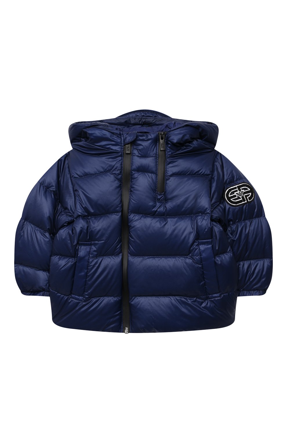 Пуховая куртка EMPORIO ARMANI синего цвета по цене 24200 руб., арт. 6KHBJC/1NYSZ, фото 1 Пуховая куртка EMPORIO ARMANI, арт. 6KHBJC/1NYSZ, фото 1