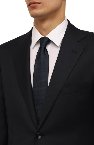 Шелковый галстук LANVIN темно-синего цвета по цене 14100 руб., арт. 6L8150/J5942, фото 2 Шелковый галстук LANVIN, арт. 6L8150/J5942, фото 2