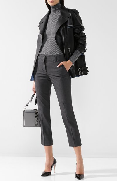 Кожаная куртка с косой молнией PRADA, арт. 58937-FLY-F014B, фото 2