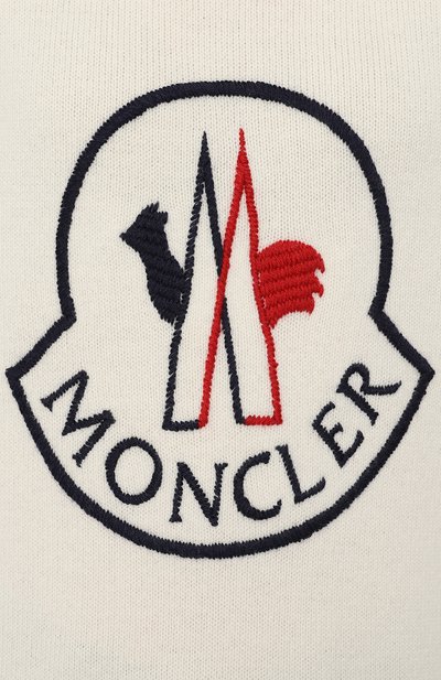 Пуловер из смеси шерсти и кашемира MONCLER белого цвета по цене 39400 руб., арт. D2-093-90508-50-9489Y, фото 5 Пуловер из смеси шерсти и кашемира MONCLER, арт. D2-093-90508-50-9489Y, фото 5