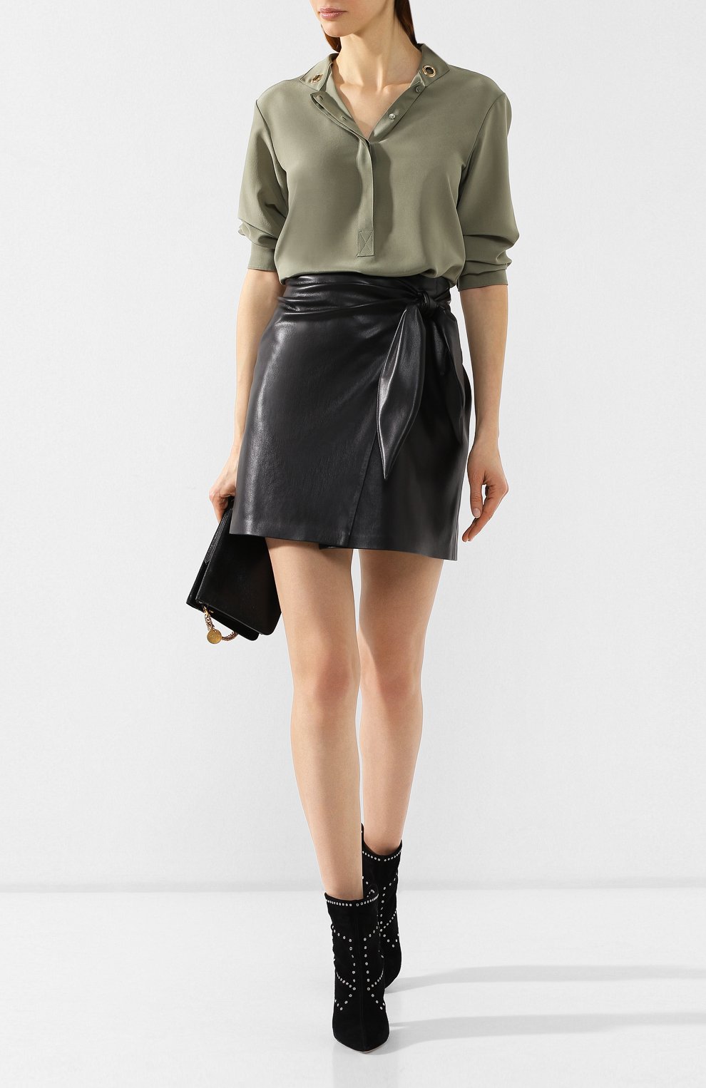 Мини-юбка NANUSHKA, арт. L0WA_BLACK_VEGAN LEATHER, фото 2