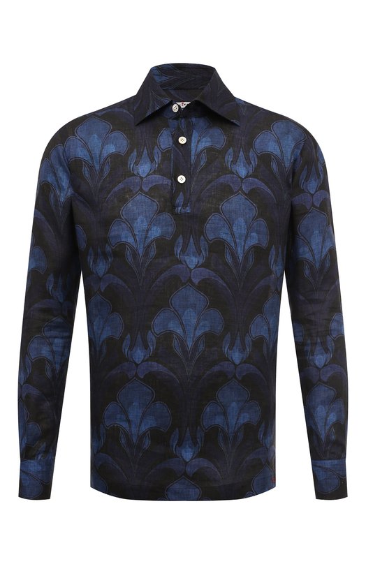 

Льняное поло Kiton, Синий