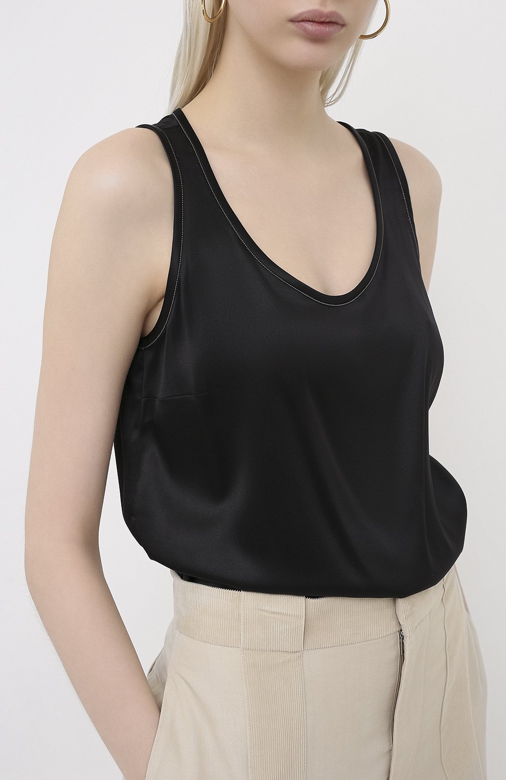 Атласный топ BRUNELLO CUCINELLI, арт. MPC59DE330, фото 3