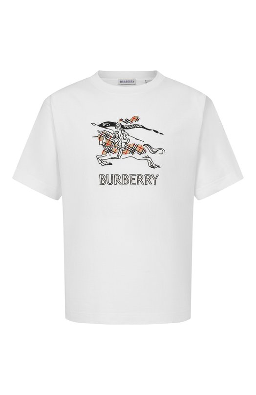 Хлопковая футболка Burberry 8121034 Белый 8121034