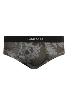 Мужские хлопковые брифы TOM FORD зеленого цвета, арт. T4LC1165 | Фото 1 (Кросс-КТ: бельё; Материал сплава: Проставлено; Нос: Не проставлено; Материал внешний: Хлопок; Мужское Кросс-КТ: Трусы)