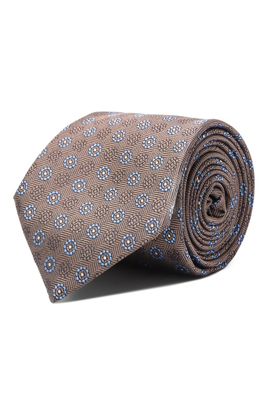 Шелковый галстук Canali 18/HJ04566 Бежевый 18/HJ04566