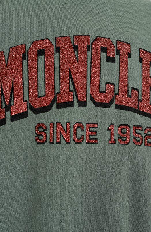 Хлопковый свитшот Moncler 8G00019/M2642/87E Зелёный  8G00019/M2642/87E Фото 6