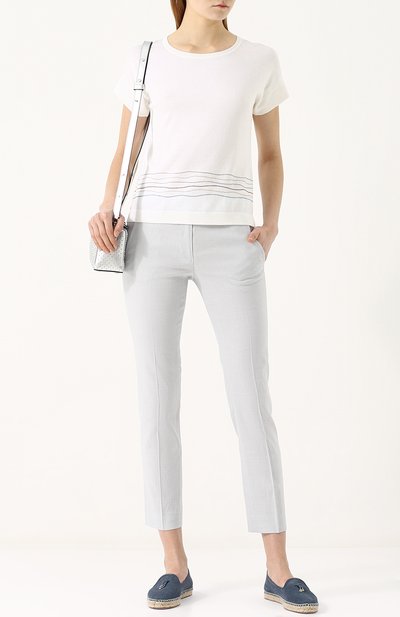 Укороченные брюки из смеси льна и вискозы KITON, арт. D38103K09G55, фото 2