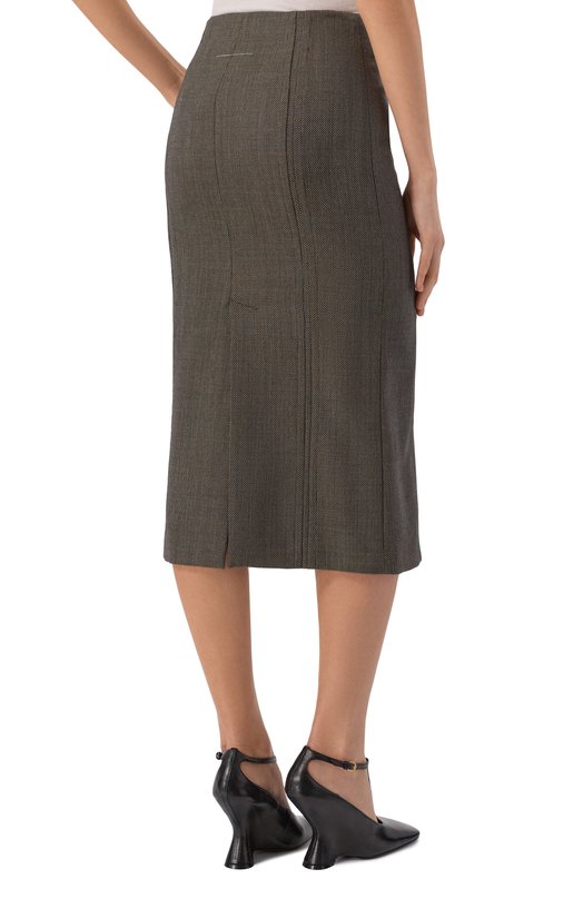 Шерстяная юбка MM6 S62ME0017/M35636 Серый  S62ME0017/M35636 Фото 4