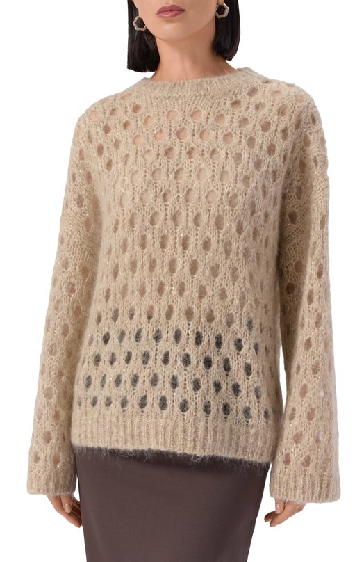 Свитер Brunello Cucinelli MNA326500 Кремовый  MNA326500 Фото 3