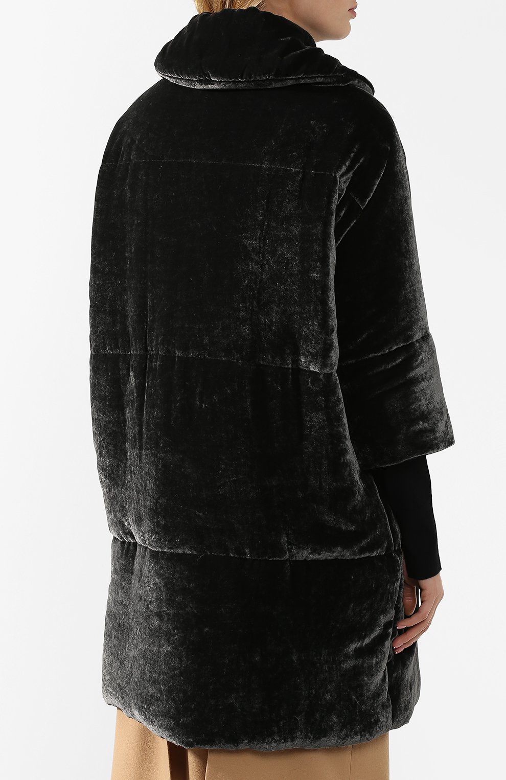 Бархатный пуховик с отложным воротником MONTECORE, арт. 2526C460/182801, фото 4