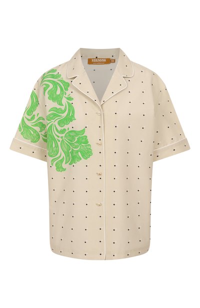 Женская рубашка из хлопка и шелка ХОХЛОМА Х АЛЕНА АХМАДУЛЛИНА, арт. WTB2247