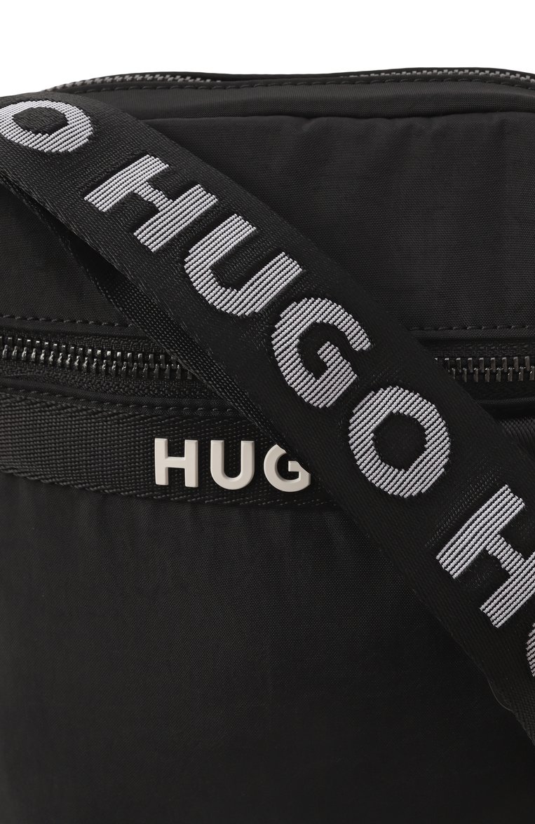 Мужская сумка HUGO черного цвета, арт. 50536009 | Фото 3 (Размер: mini; Ремень/цепочка: На ремешке; Материал: Текстиль)